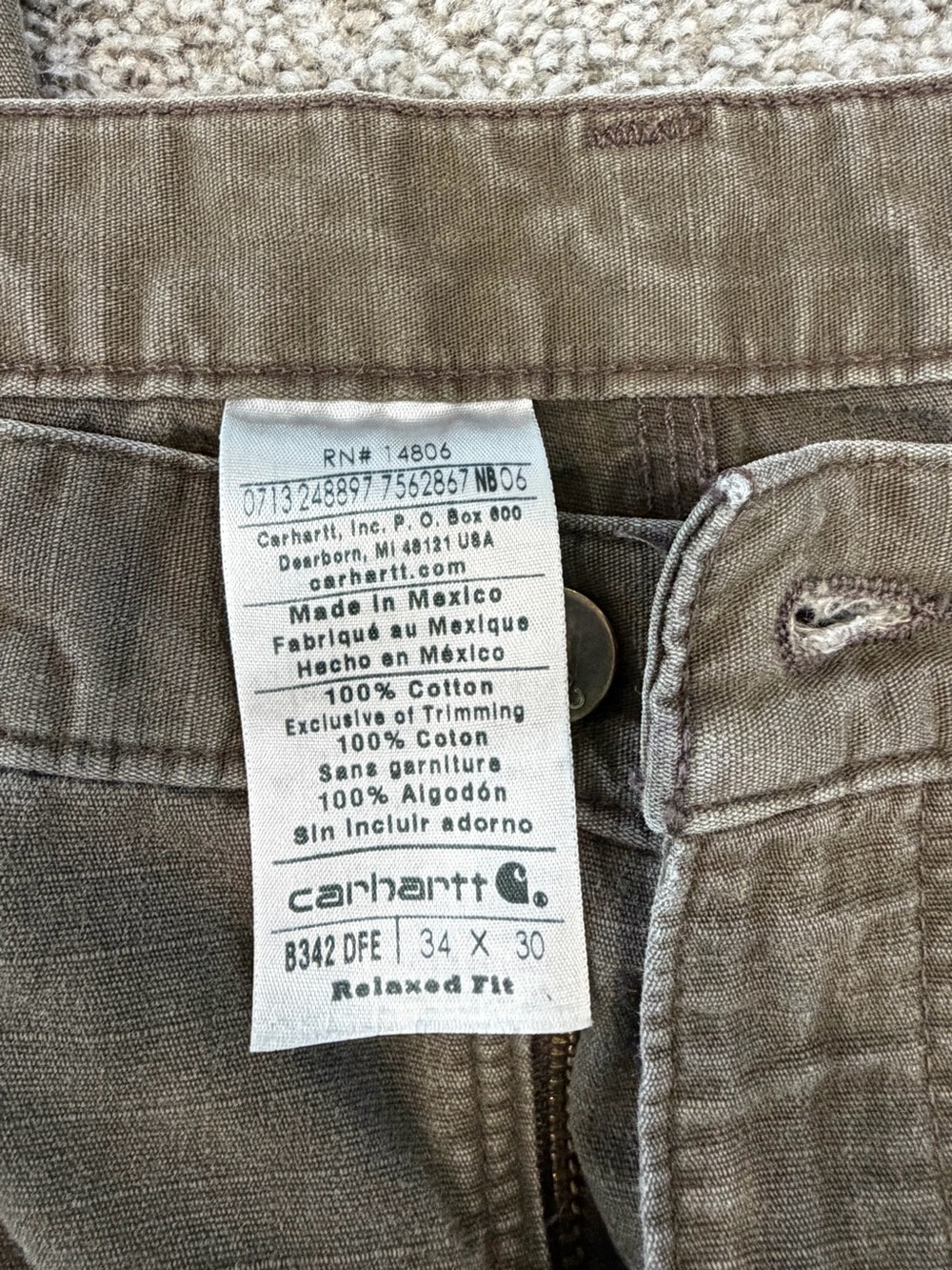 Carhartt Men's Relaxed Fit Ripstop Cargo Double Knee Work Pants